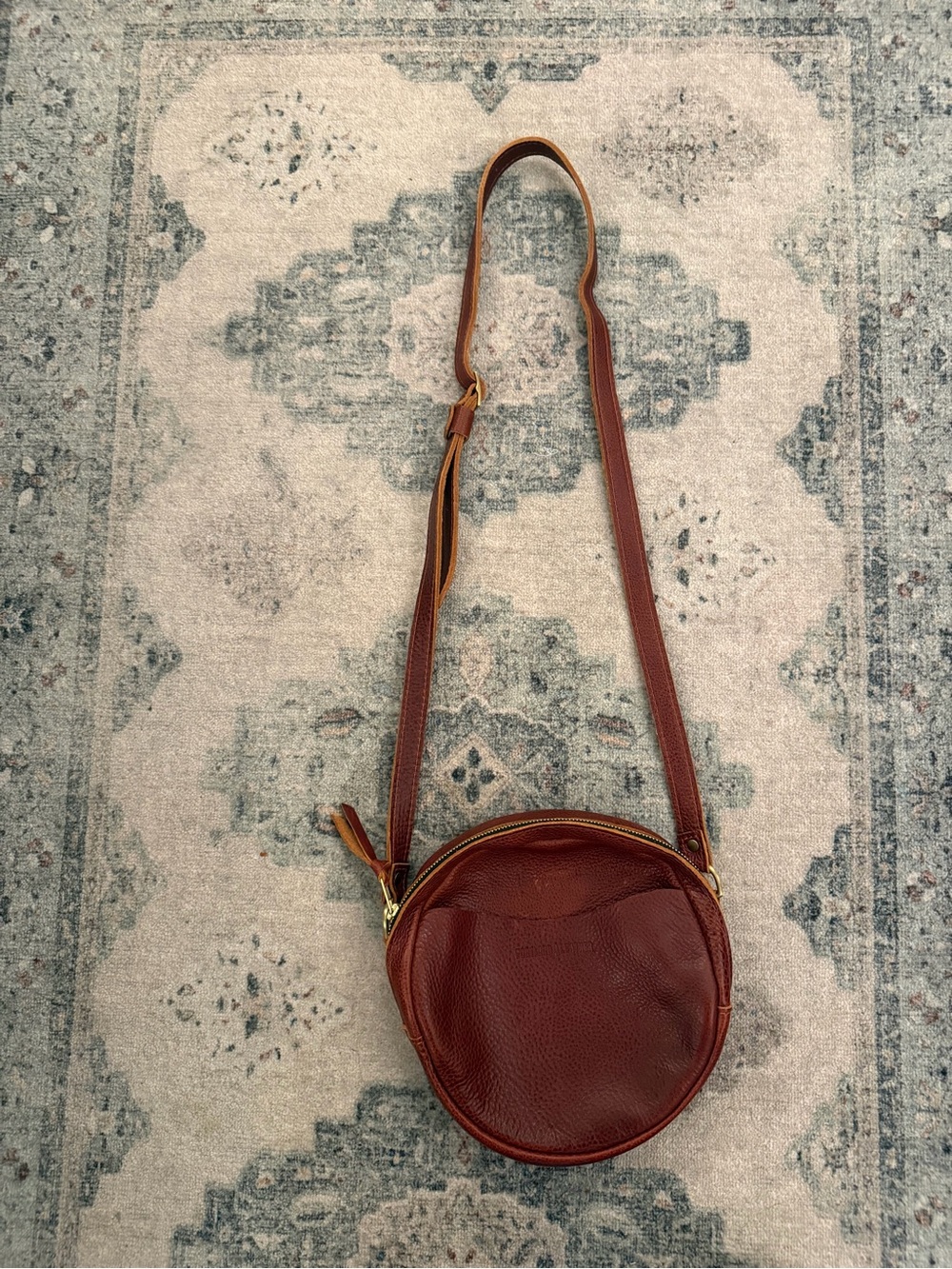 Portland Leather Circle Crossbody Purse, small, "Nutmeg" color
